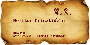 Molitor Krisztián névjegykártya